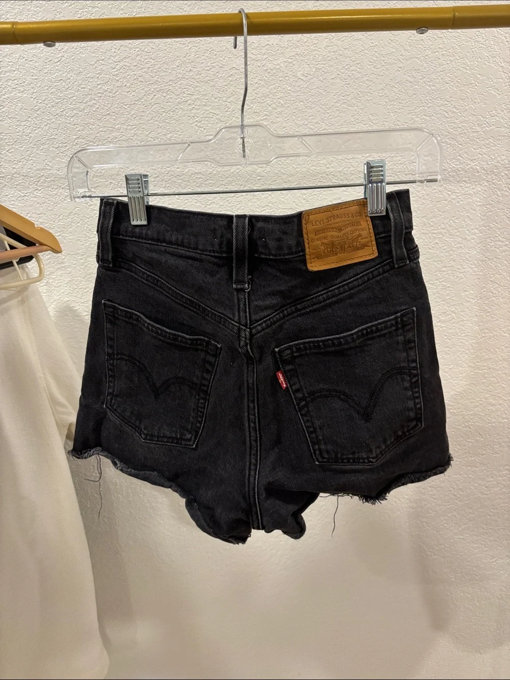 High-Rise Black Denim Women's Shorts